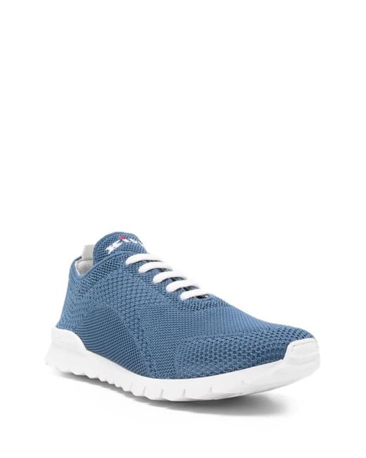 Kiton Blue Mesh Lace-Up Sneakers for men