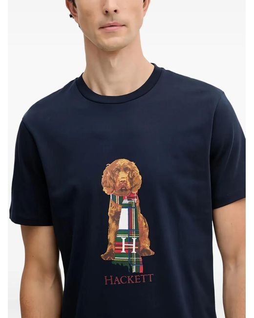 Hackett Blue Dog Graphic T-Shirt for men