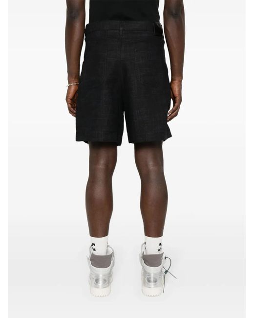 Off-White c/o Virgil Abloh Black 90S Logo Linen Shorts for men