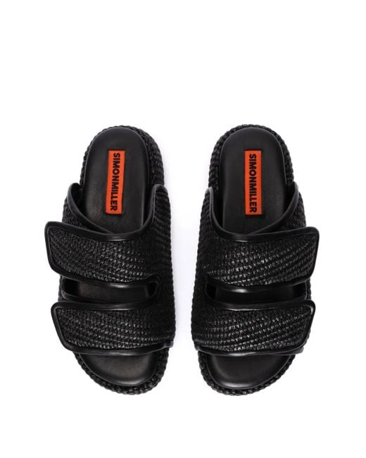 Simon Miller Black Raffia Cro Slides