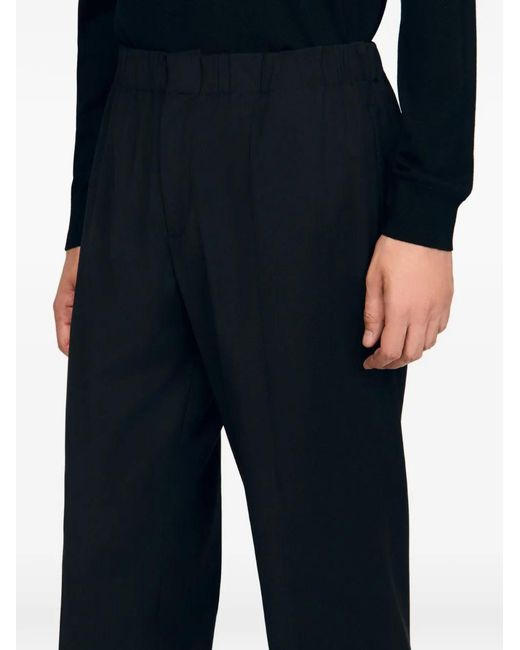Sandro Black Wide-Leg Trousers for men