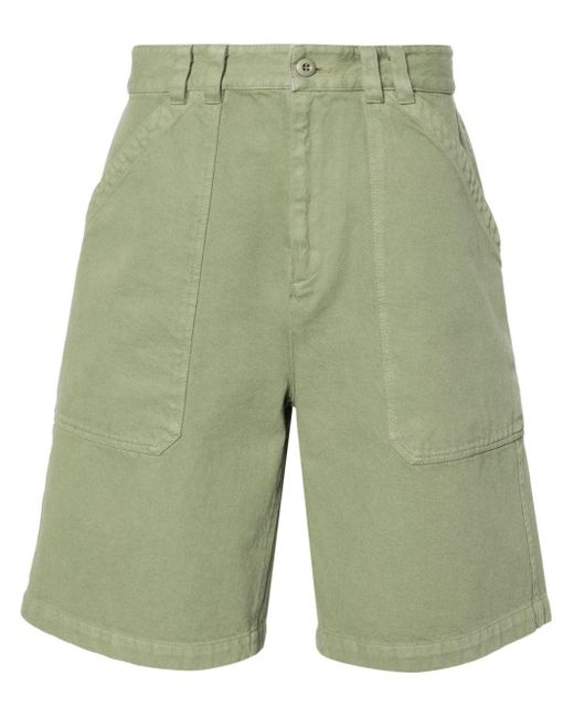 A.P.C. Green Parker Gabardine Bermuda Shorts for men