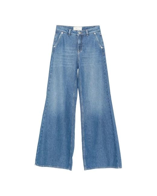 Blumarine Blue Button-Detail Jeans