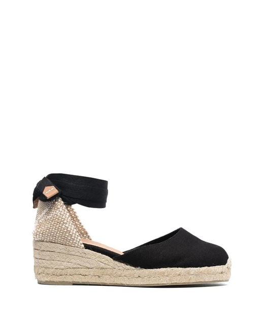 Castaner Black Tie-Ankle Espadrilles