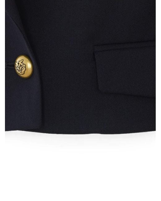 Pinko Blue Veste Manna À Coupe Crop