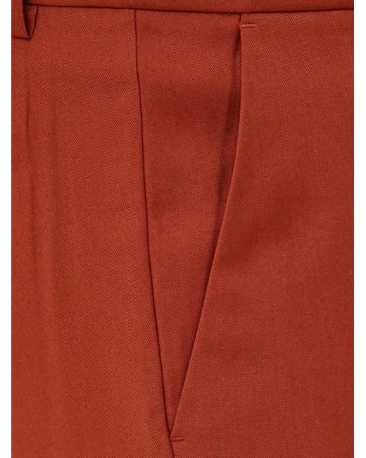 Benetton Red Pleated Straight-Leg Trousers for men