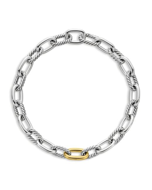 David Yurman Metallic 18Kt Dy Madison Gelbgold- Und Sterlingsilberhalskette 13,5Mm
