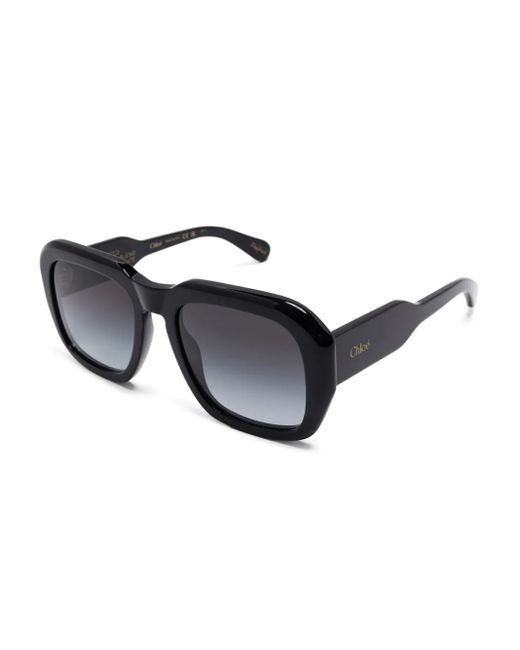 Chloé Black Oversize-Frame Sunglasses