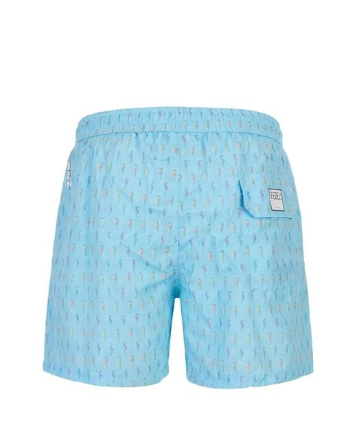 Fedeli Blue Short De Bain À Imprimé Graphique for men
