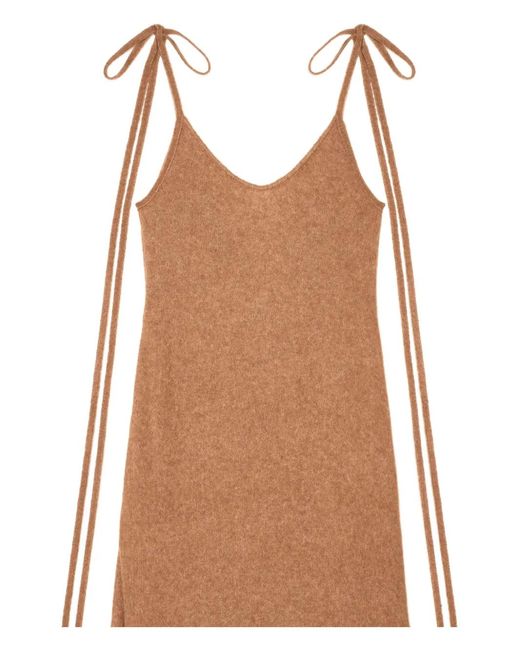 Alanui Brown Finest Tie-Detail Maxi Dress
