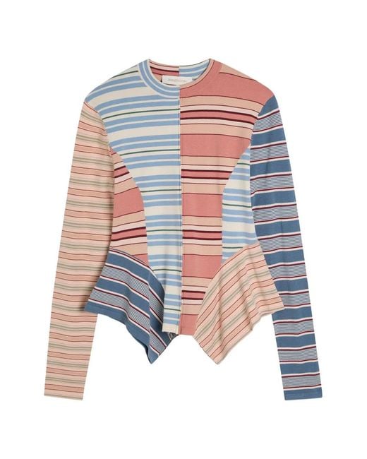Zimmermann White Striped Panelled Top