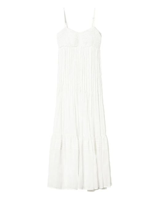 Twinset White Pleated Maxi Dress