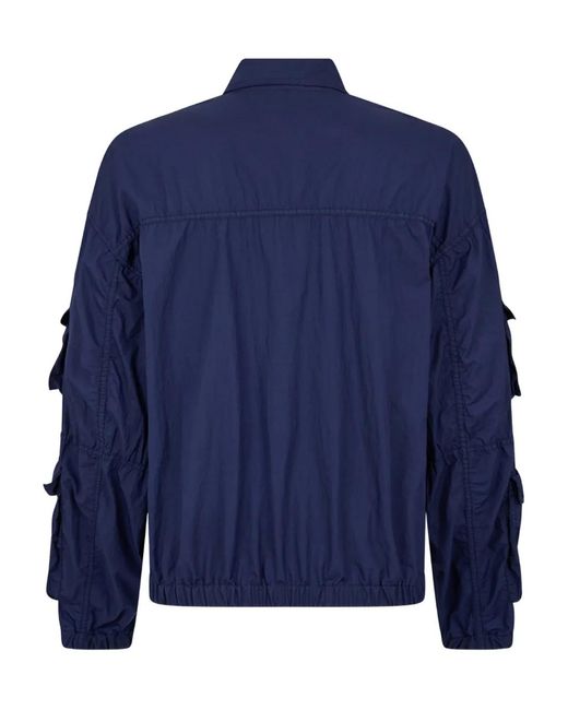DSquared² Blue Dyed Nylon Cargo Kaban Jacket for men