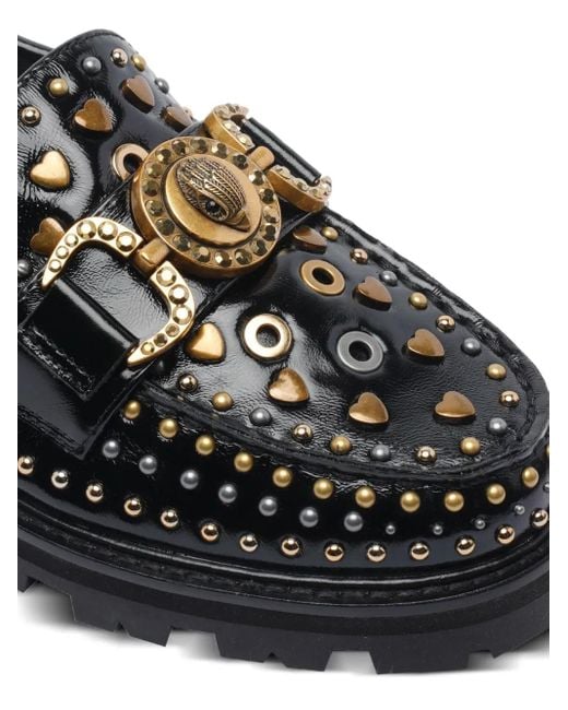 Kurt Geiger Black Mansion Stud Loafers