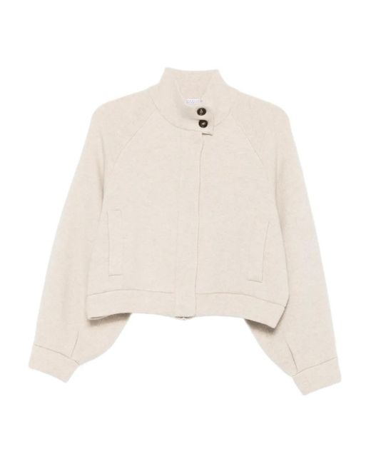 Chaqueta con cuello alto Brunello Cucinelli de color White