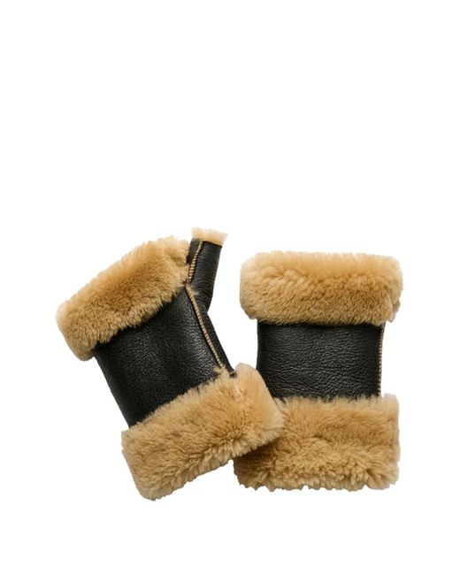 Our Legacy Brown Shearling Gloves