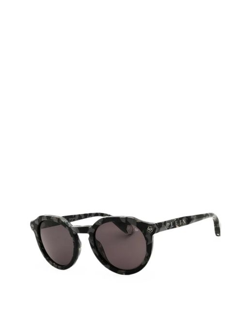 Philipp Plein Black Round-Frame Sunglasses