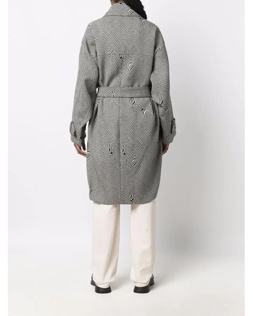 Stella McCartney Gray Glitch Herringbone Coat