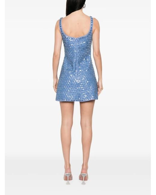 Jonathan Simkhai Blue Beaded Mini Dress