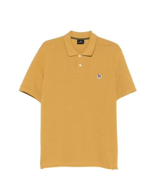 Paul Smith Yellow Zebra-Patch Regular-Fit Polo Shirt for men