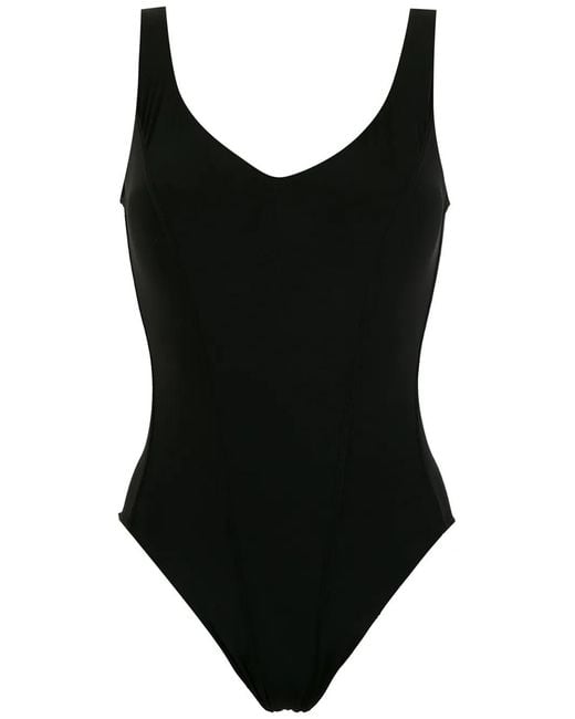 Amir Slama Black V-Neck Open-Back Swimsuit
