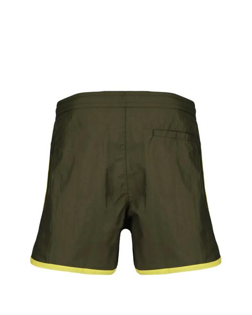 Drole de Monsieur Green Logo-Print Drawstring Shorts for men