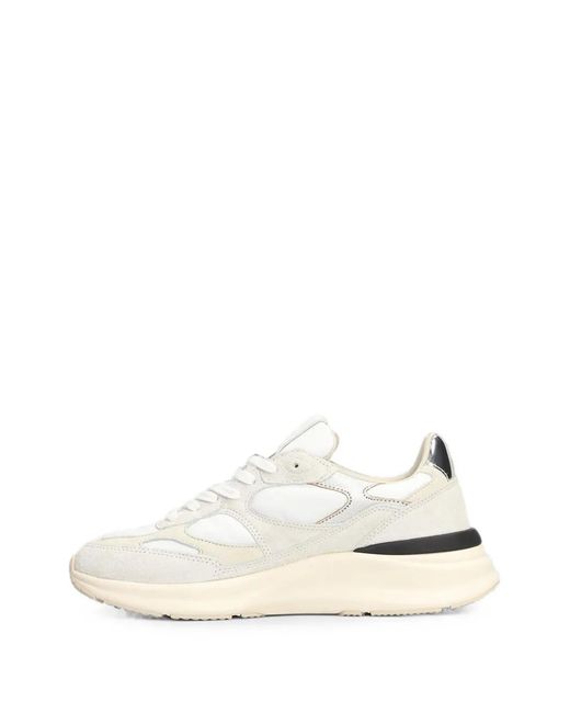 Date White Musa Panelled Metallic-Effect Sneakers