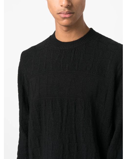 Versace Black Crocodile-pattern Jumper for men
