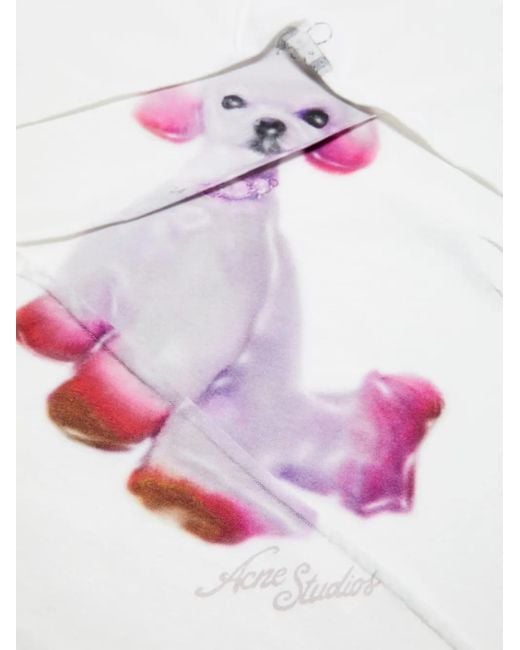T-Shirt Con Stampa di Acne in White