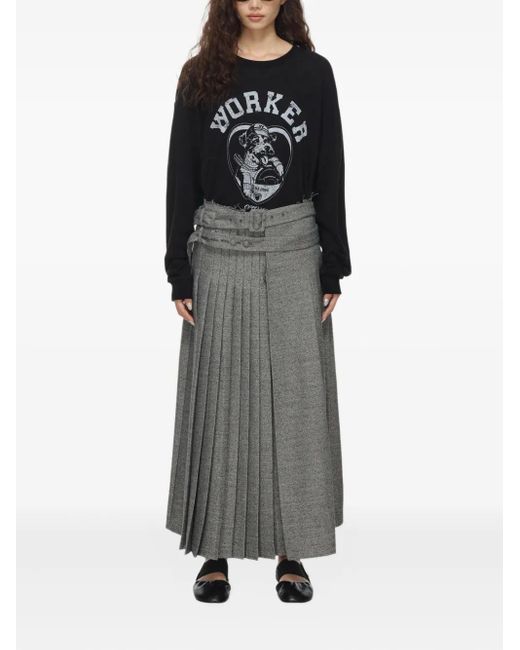OPEN YY Black Dog-Print Long-Sleeved Sweatshirt