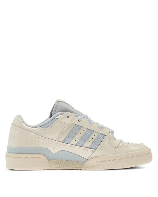 Adidas White Forum Low Lace-Up Sneakers