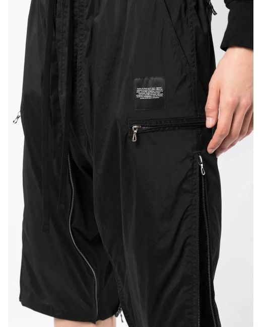 Julius Black Drop-Crotch Shorts for men