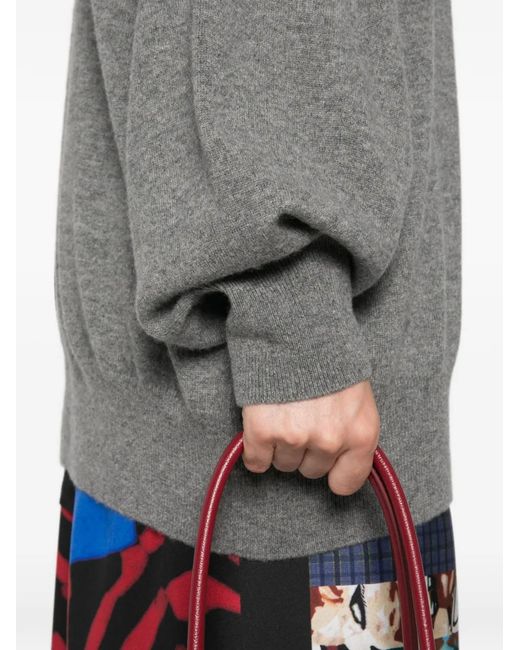 Sofie D'Hoore Gray Roll-Neck Balloon-Sleeve Knit