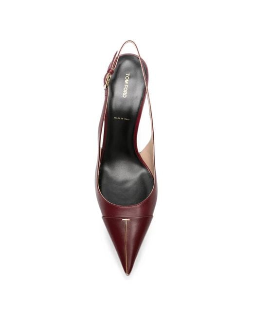 Tom Ford Pink T-Bar Pointed-Toe Pumps
