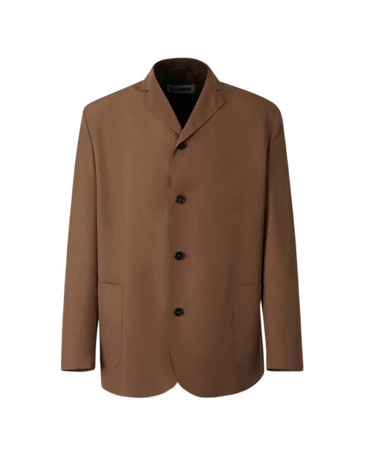 Jil Sander Brown Button-Up Notched-Lapels Jacket for men
