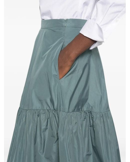 ROSSO35 Blue Tiered Midi Skirt
