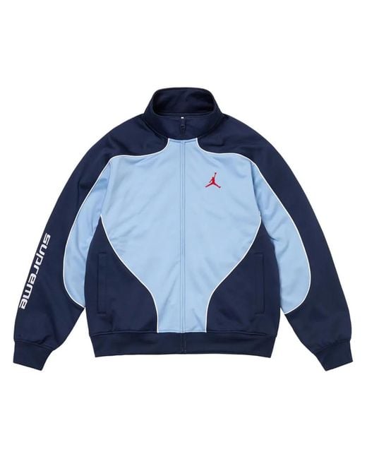 Supreme X Jordan Tricot Track Jacket in Blue for Men | Lyst