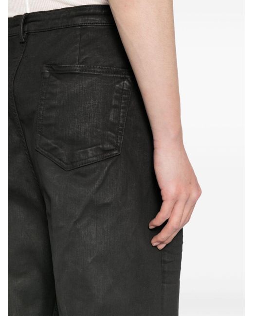 メンズ Rick Owens Whiskering-effect Cropped Jeans Black