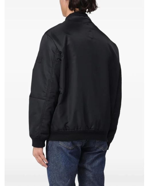 Premiata Black Veste Bomber Zippée À Patch Logo for men