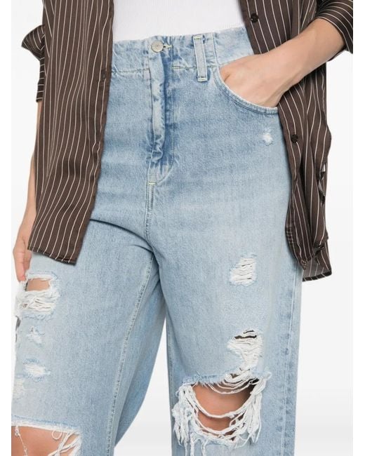 Dondup Blue Belt-Loop Distressed Jeans