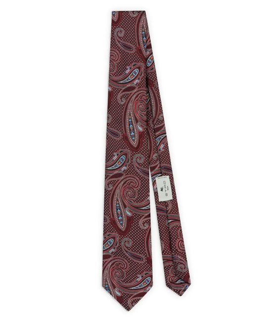 Etro Stropdas Met Paisley-Print in het Purple voor heren