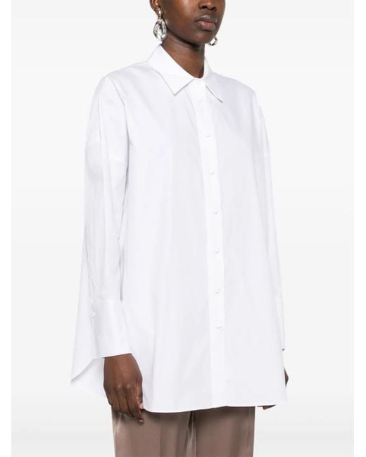 Joseph White Box-Pleat Shirt With Buttoned Cuffs