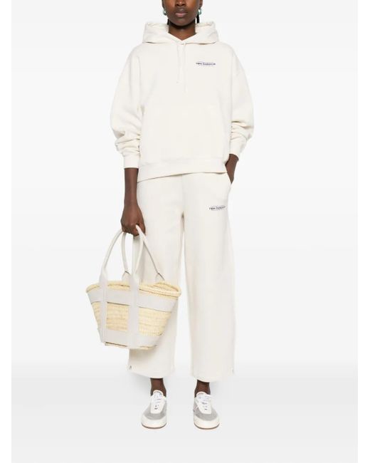 New Balance White Logo-Embroidered Hoodie