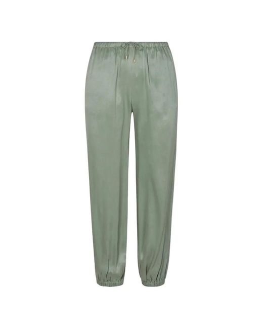 Hevron Green Halina Drawstring-Waist Elasticated-Cuff Trousers