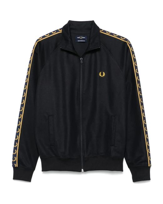 Fred Perry Black Taped Track Jacket for men