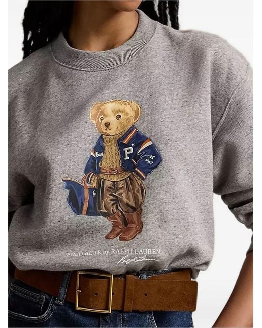 Polo Ralph Lauren Gray Polo Bear Fleece Crewneck