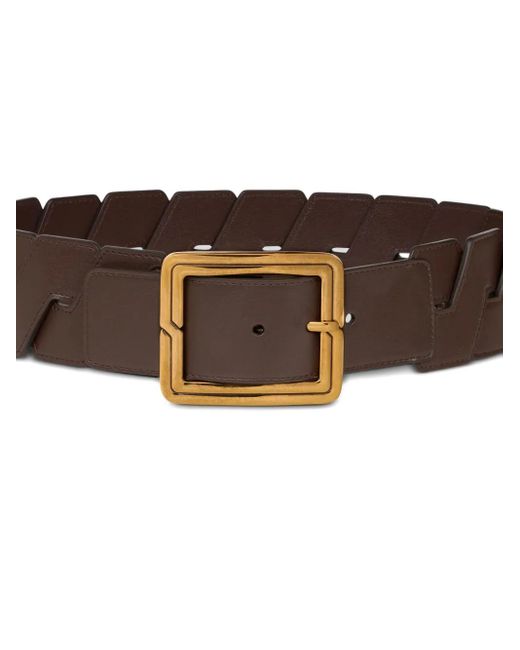 Etro Brown Interwoven Leather Belt