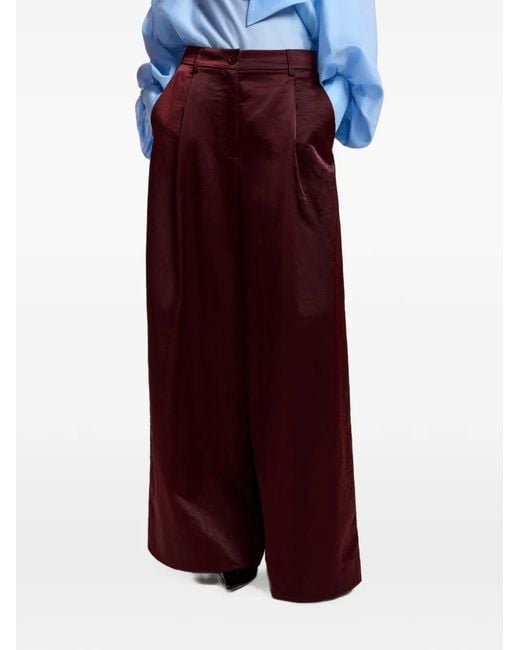 Essentiel Antwerp Purple Karmen Wide-Leg Trousers