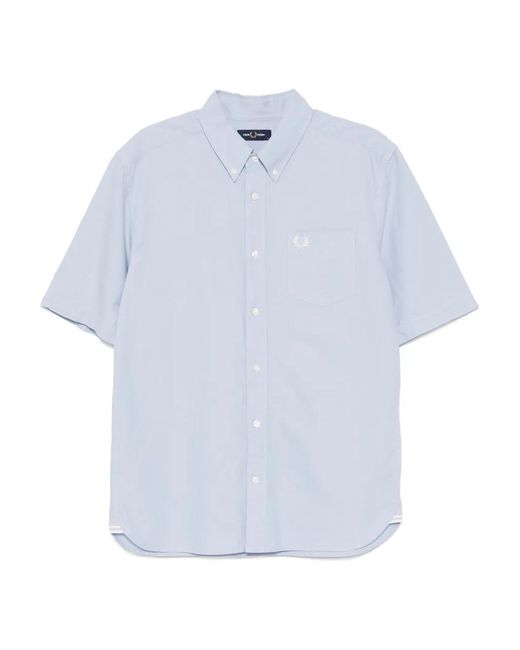 Fred Perry White Logo-Embroidered Shirt for men