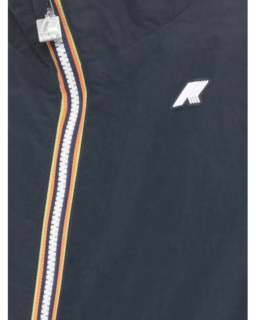 K-Way Blue Arsene Reversible Logo-Patch Jacket for men